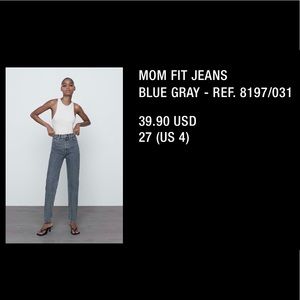 Mom fit Zara blue/grey jeans